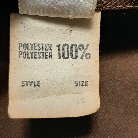 Vintage Brown Women's Polyester Blazer Union Made Button Down Pockets Size 14 - Picture 7 of 8
